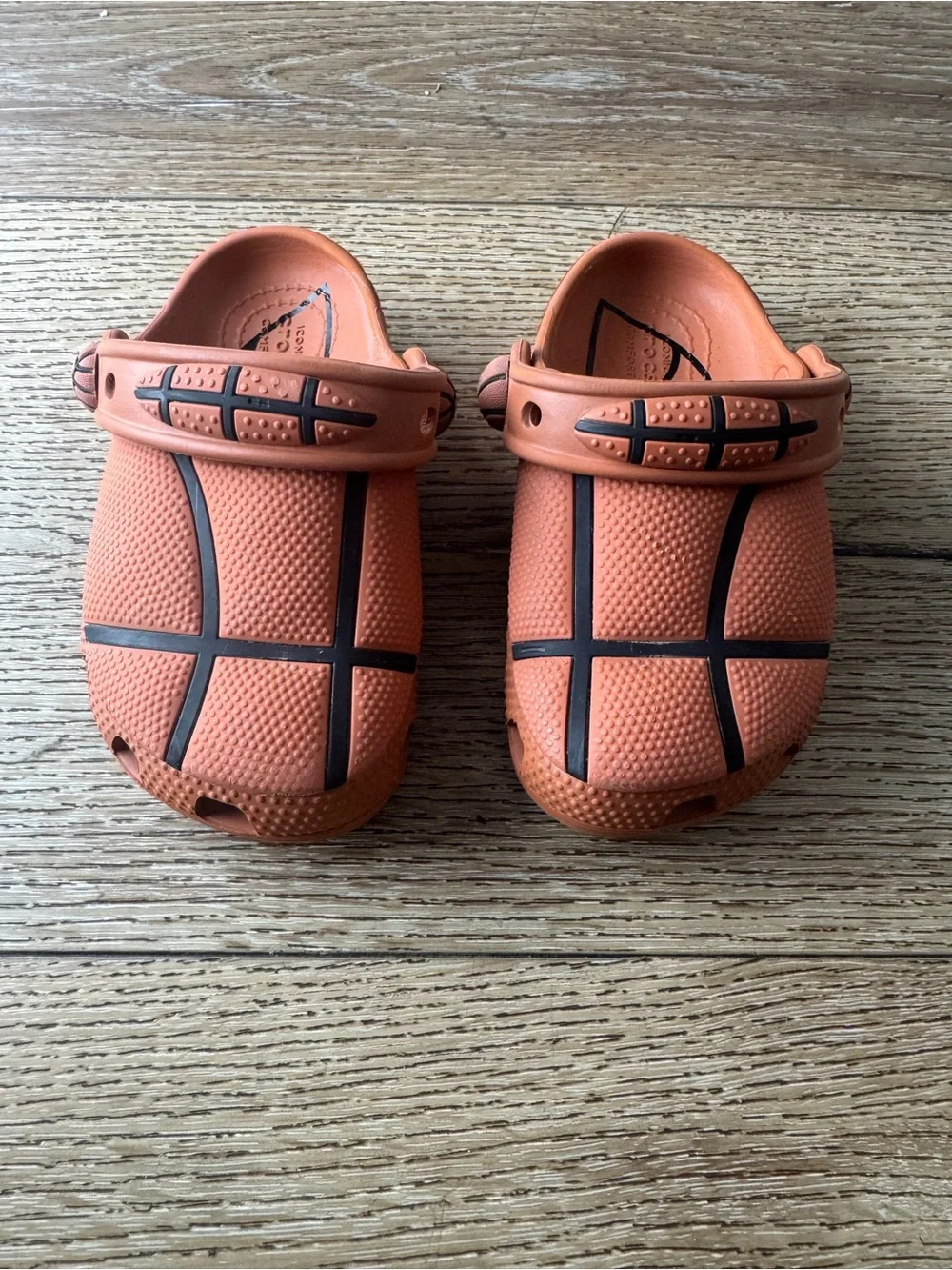 CROCS Kids Basketball-Pattern Clogs - Orange with Black Accents